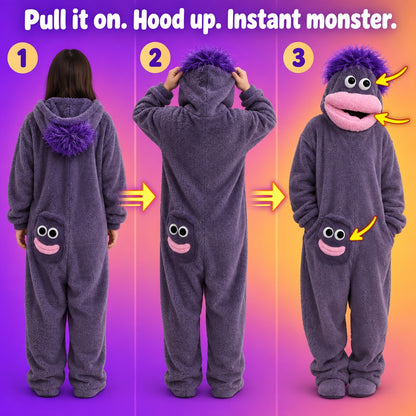 Pull it on, hood up, instant monster