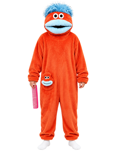 SnugBeast Monster Onesie in Orange Red
